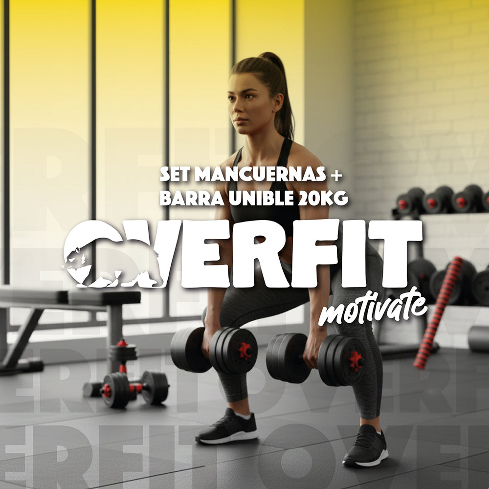 Set Mancuernas Y Barra Unibles 20kg Fitness Pesas Ajustables