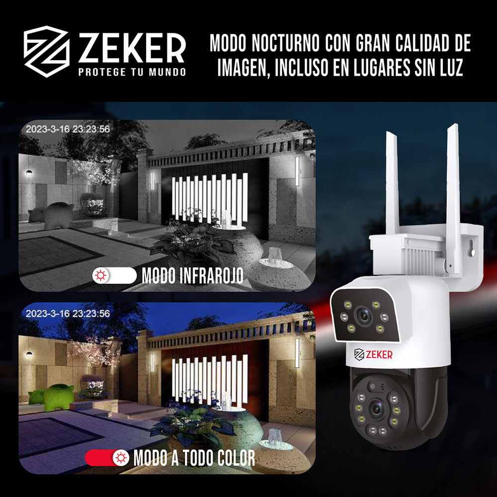 Pack X3 Camara De Seguridad 5g Zeker Doble 8mp Impermeable