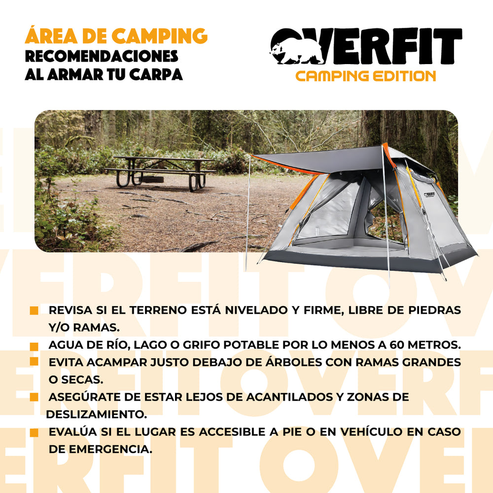 Carpa De Camping 6 Personas Overfit Impermeable 500mm