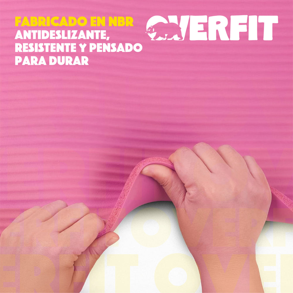 Mat Yoga NBR Overfit 189x61cm 15mm Rosado Antideslizante