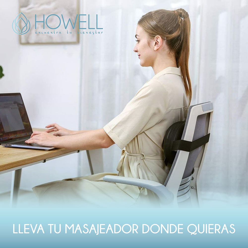 Cojín Masajeador Inalámbrico Howell Almohada Masaje Calor