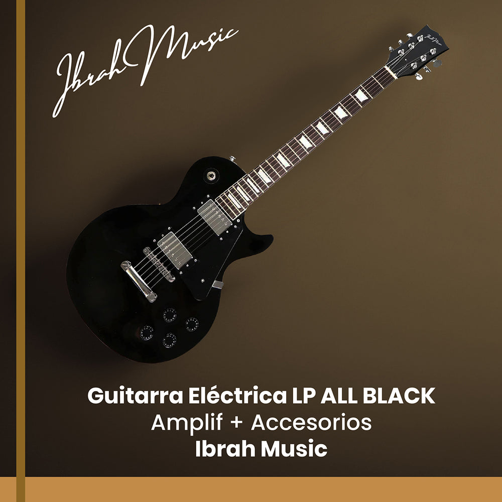Guitarra Electrica LP Ibrah + Amplif + Accesorios all black