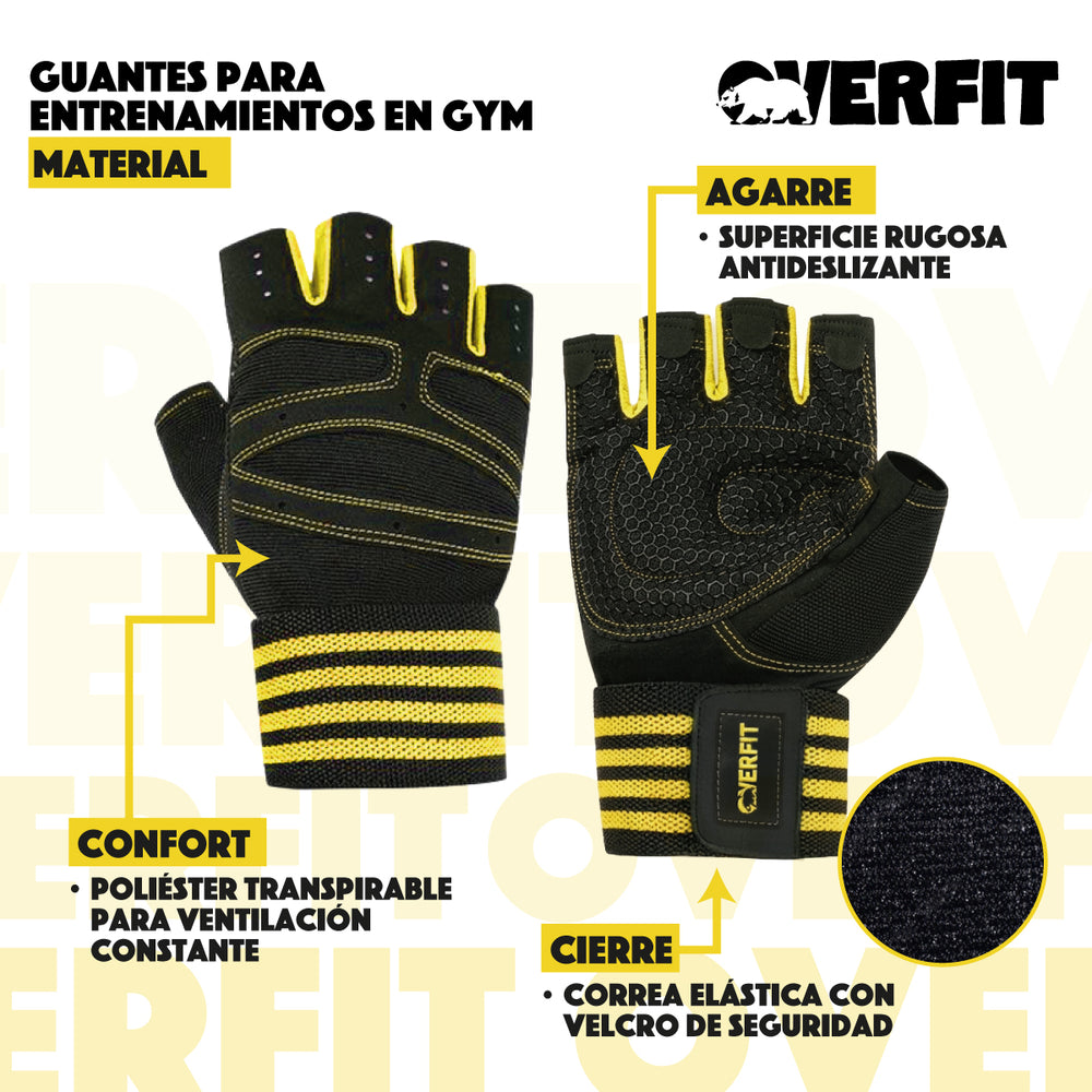 Guantes gym entrenamiento pesas talla L