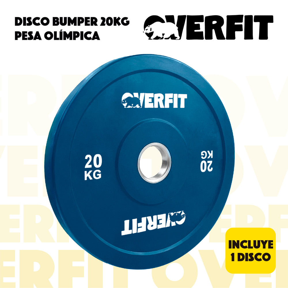 Disco Pesa Olimpica Goma Overfit 20kg Antideslizante