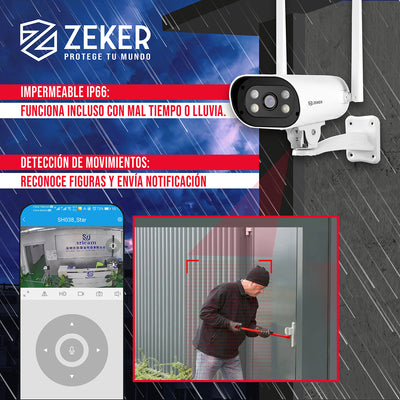 Kit Nvr Camaras Zeker Seguridad 1080p FHD + Disco Duro 500gb