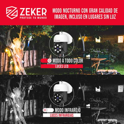 Camara De Seguridad 2mp Para Sistema Nvr Zeker Impermeable Ip66 Wifi Exterior Interior