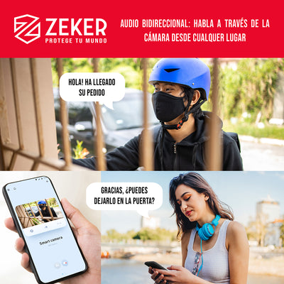 Camara De Seguridad 2mp Para Sistema Nvr Zeker Impermeable Ip66 Wifi Exterior Interior