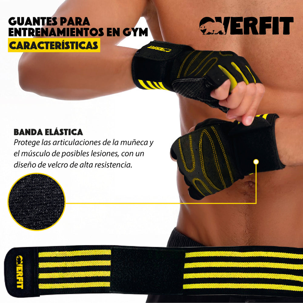 Guantes gym entrenamiento pesas talla L