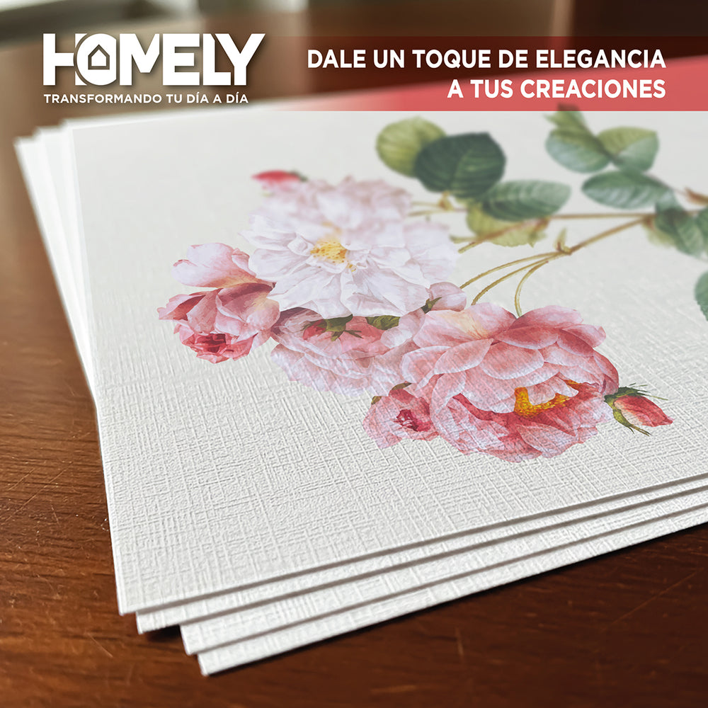 Papel Opalina Texturizada A4 230 Gramos Homely 50 Hojas