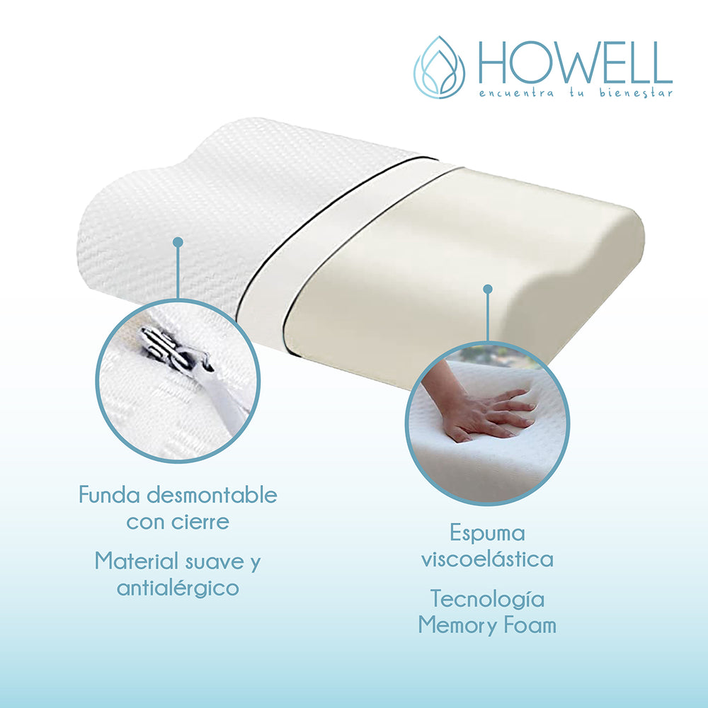 Almohada Cervical Viscoelástica Flex Memoria Dormir Descanso