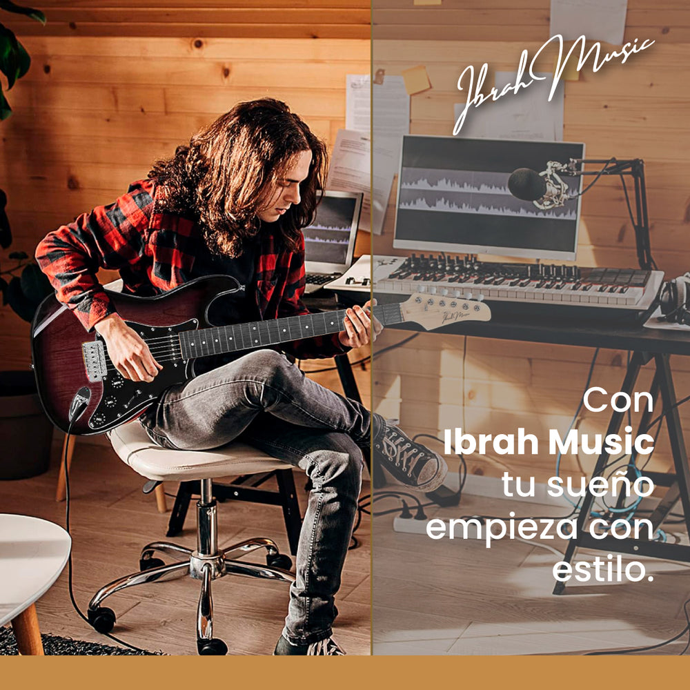 Guitarra Electrica Stratocaster Ibrah + Amplif + Accesorios