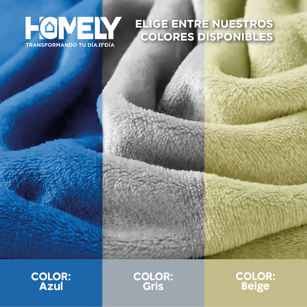 Frazada Polar Termica King Homely Manta 200x200cm Gris