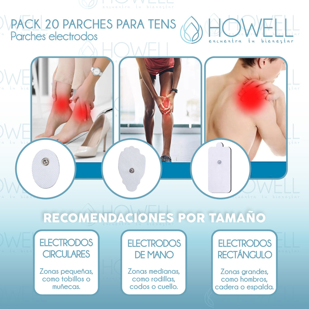 Parches Electrodos Tens Electroestimuladores 20 U Howell