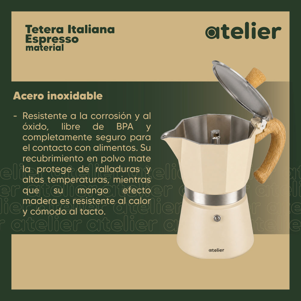 Cafetera italiana Espresso Atelier 300ml Acero Inoxidable