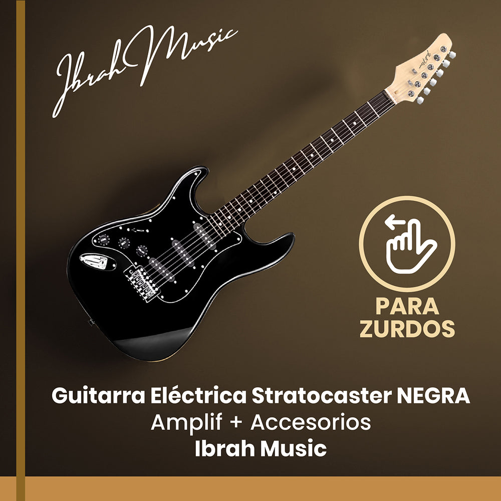 Guitarra Electrica Strato Zurdos Ibrah Amplificador + Acc
