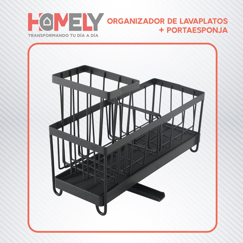 Porta Esponja Escurridor Homely Organizador Lavaplatos Lavaloza Hierro