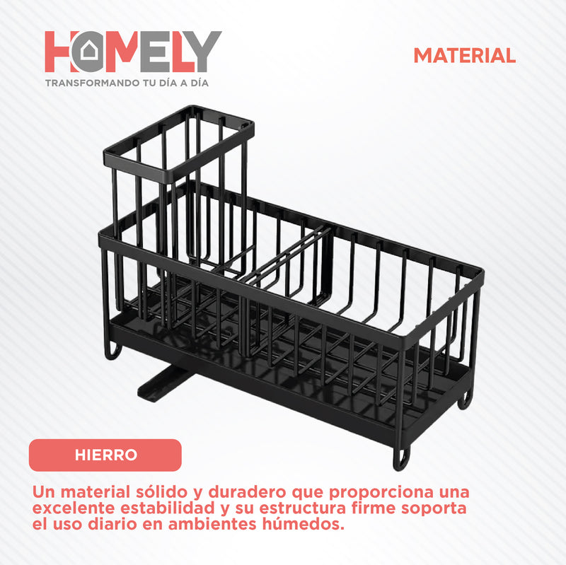 Porta Esponja Escurridor Homely Organizador Lavaplatos Lavaloza Hierro