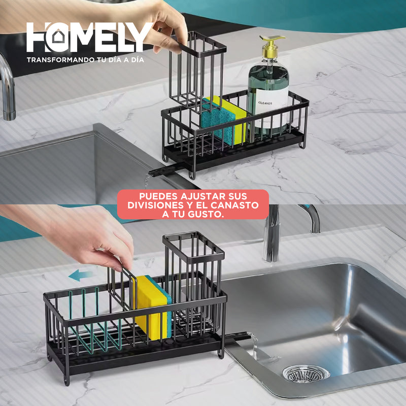 Porta Esponja Escurridor Homely Organizador Lavaplatos Lavaloza Hierro