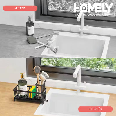 Porta Esponja Escurridor Homely Organizador Lavaplatos Lavaloza Hierro