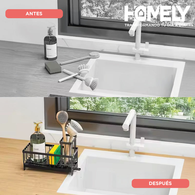 Porta Esponja Escurridor Homely Organizador Lavaplatos Lavaloza Hierro