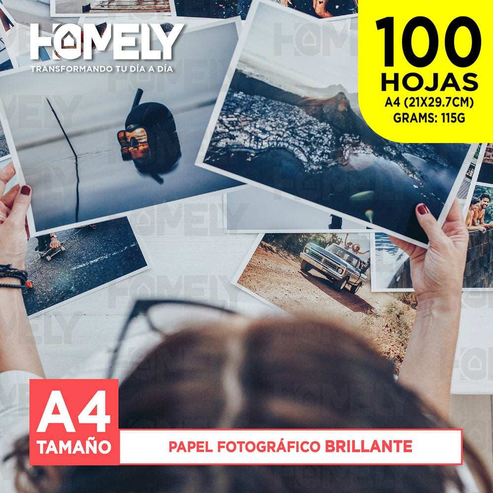 Papel fográfico brillante 100 hojas A4 115 g