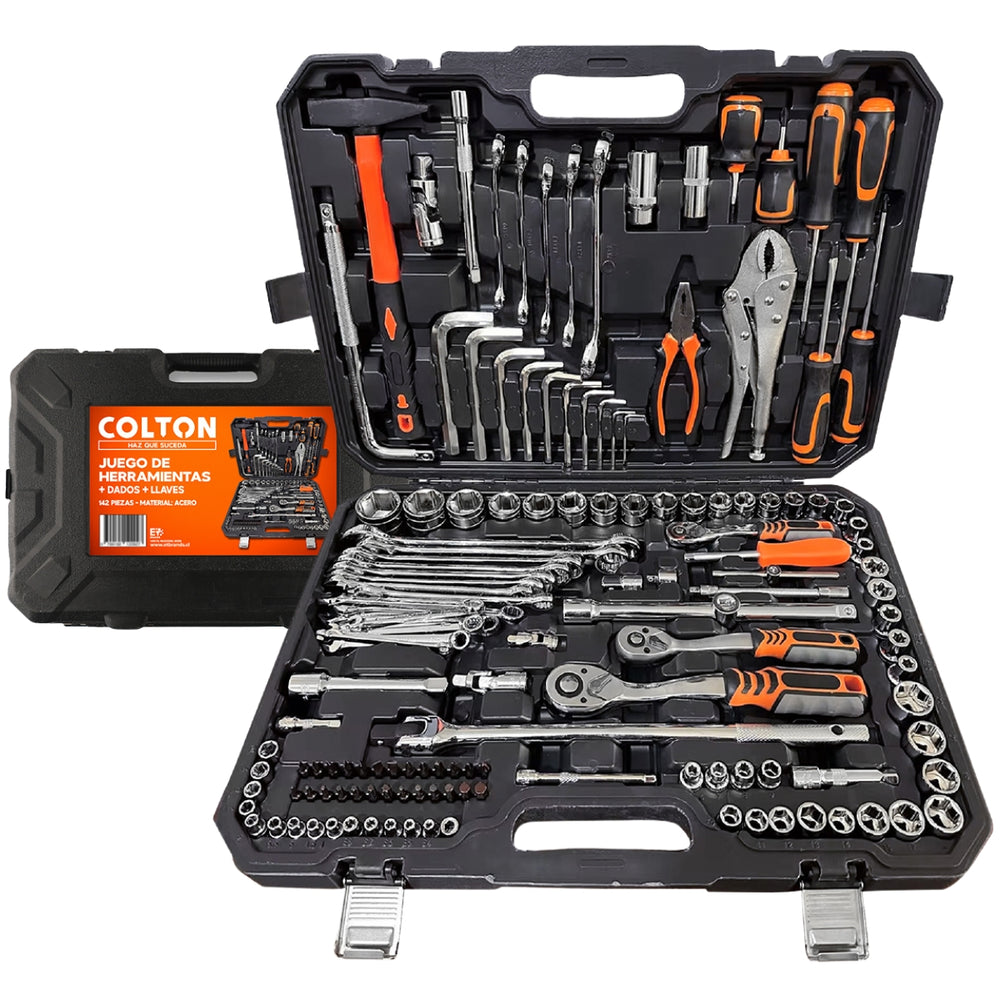 Set 142 Herramientas Manuales Combinadas Mecánicas Dados
