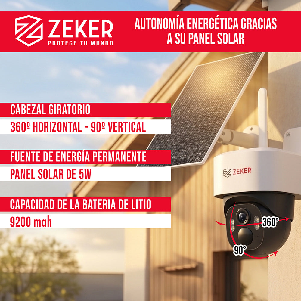 Cámara De Seguridad 4G Solar Exterior 4MP Zeker