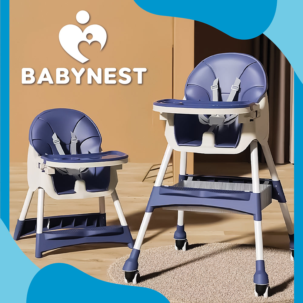 Silla Comer Bebe Portatil BabyNest Plegable Ruedas 2 en 1