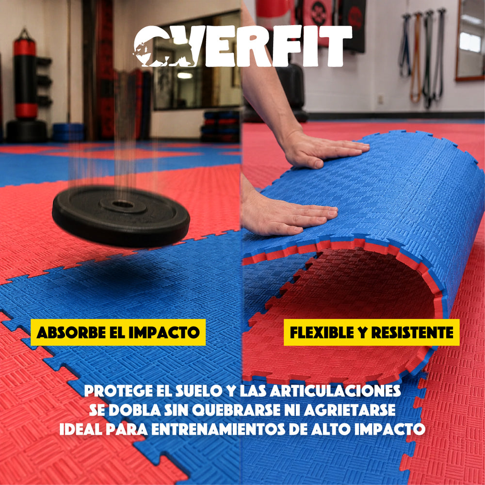 Piso Goma Eva Alfombra Deportiva Gimansio Overfit 20mm 100x100cm
