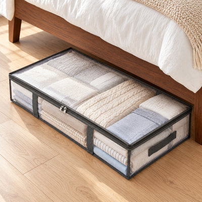 Set x2 Bolsas Organizadoras Malla Transparente Bajo Cama