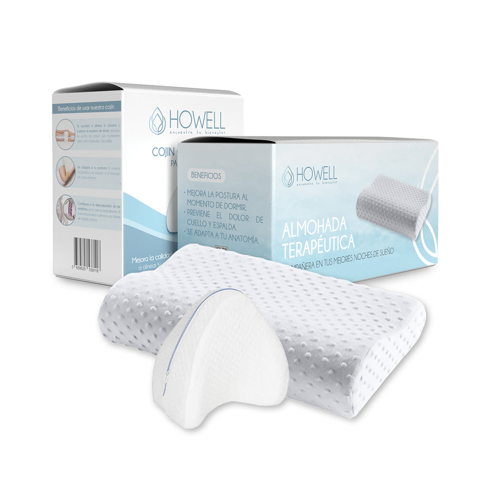 Pack Almohada Ortopédica Y Cojín Piernas Memory Terapeuticas