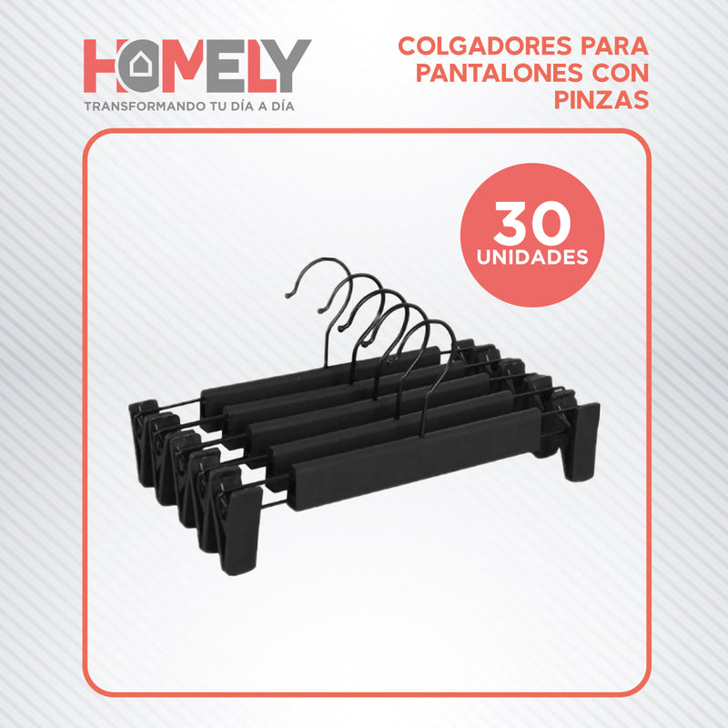 Colgadores Para Pantalon Homely Ganchos De Ropa Percha Colgador Con Pinzas Set 30 Unidades