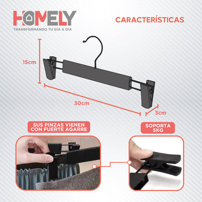 Colgadores Para Pantalon Homely Ganchos De Ropa Percha Colgador Con Pinzas Set 30 Unidades