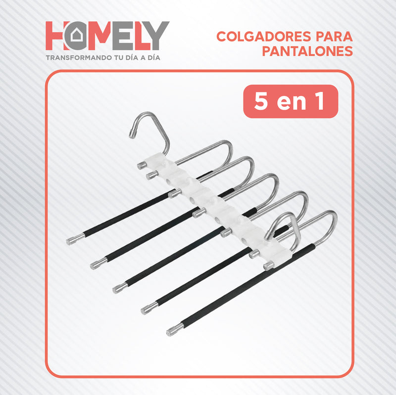 Colgador de Pantalon 5 en 1 Homely Antideslizante Resistente