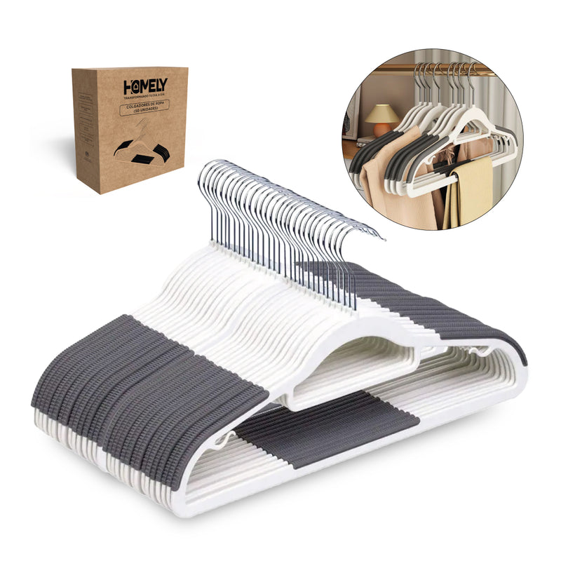 Colgadores Ganchos De Ropa Pantalon Antideslizantes Homely Perchas Colgador Set 50 Unidades