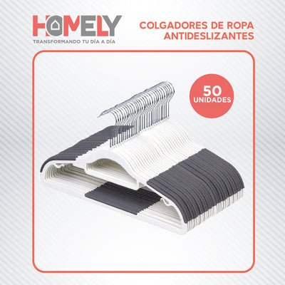 Colgadores Ganchos De Ropa Pantalon Antideslizantes Homely Perchas Colgador Set 50 Unidades