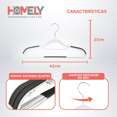 Colgadores Ganchos De Ropa Pantalon Antideslizantes Homely Perchas Colgador Set 50 Unidades