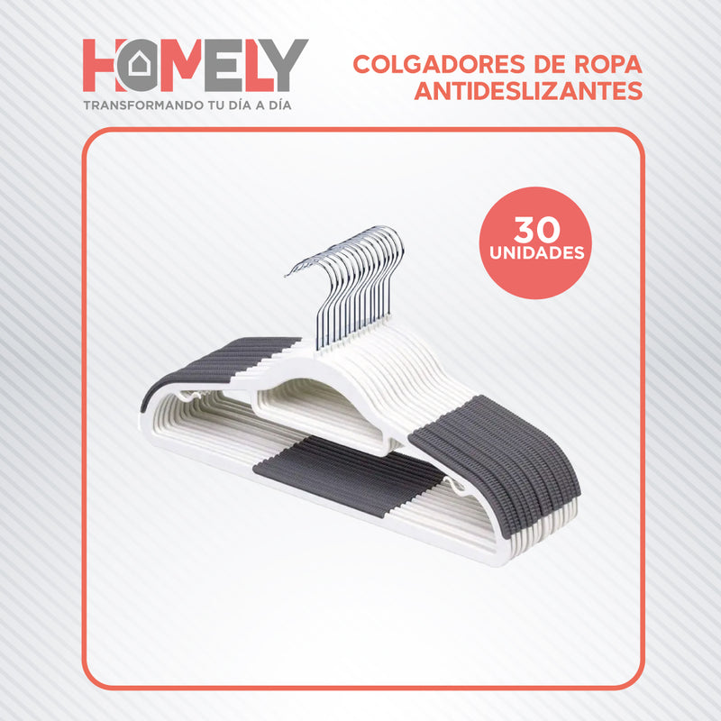 Colgadores Ganchos De Ropa Pantalon Antideslizantes Homely Perchas Colgador Set 30 Unidades