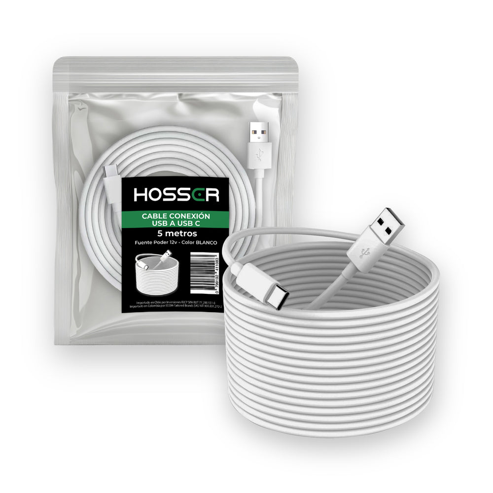 Cable Conexion Tipo C Hosser 5 metros Usb 2.0 Carga Datos