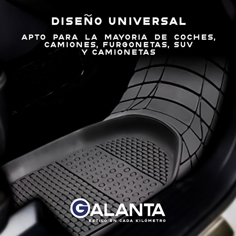 Pisos de goma Galanta para auto 4 piezas - negro