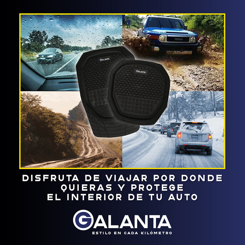 Pisos de goma Galanta para auto 4 piezas - negro