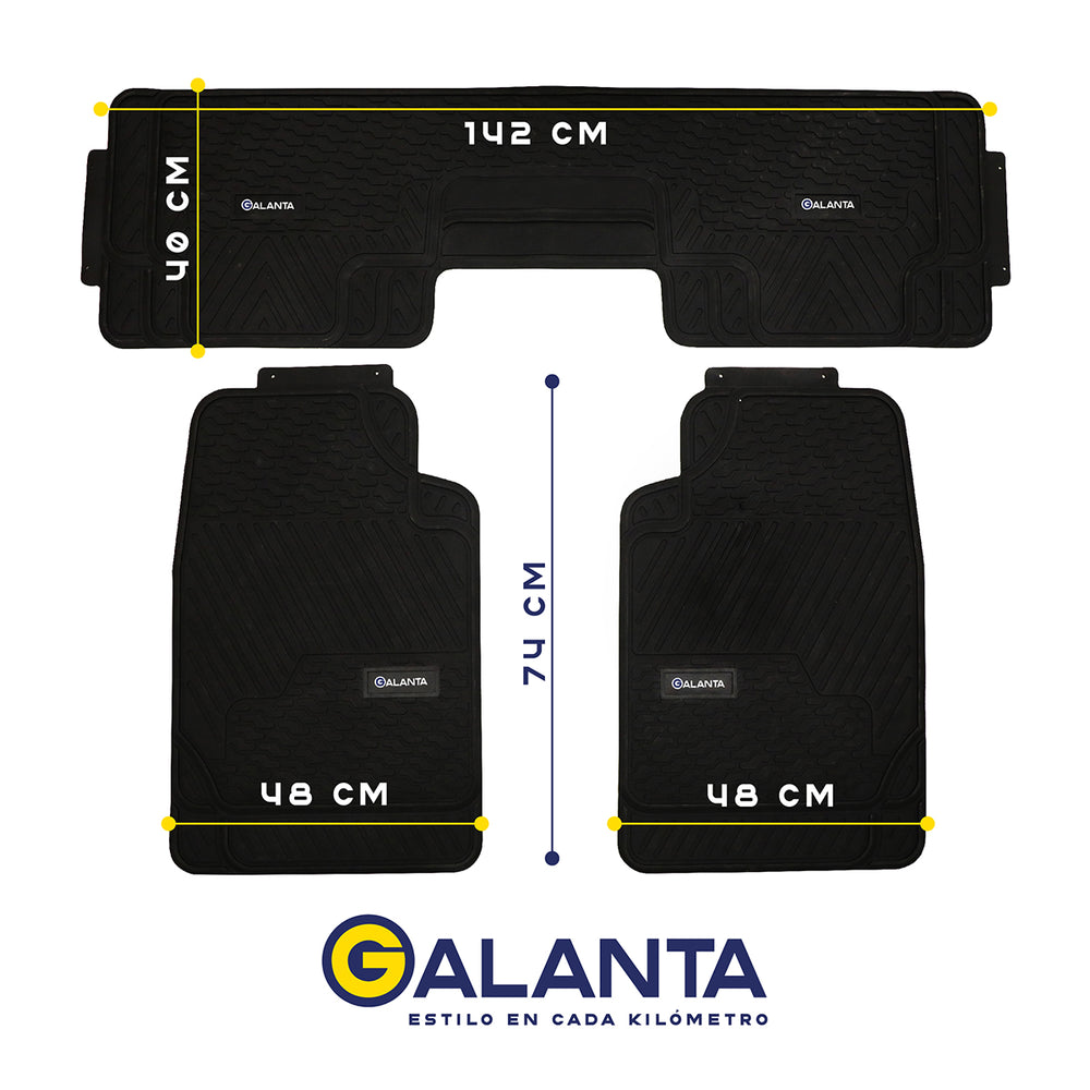 Piso de Goma para Auto/SUV (3 Piezas)