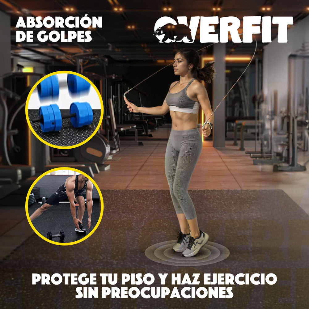Piso caucho Overfit absorcion de golpes protege piso