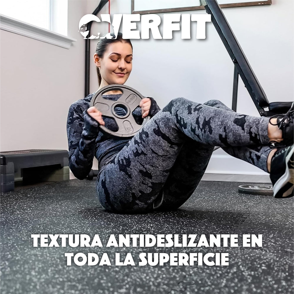 Piso caucho Overfit textura antideslizante superficie