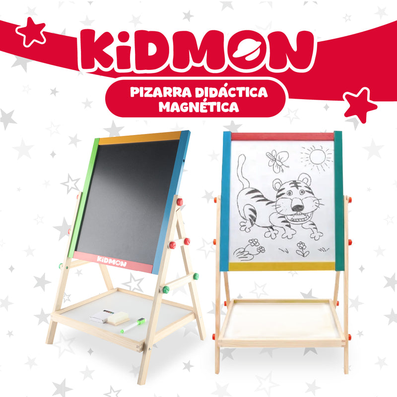 Pizarra Atril Didáctica Magnética Kidmon Doble Cara Niños