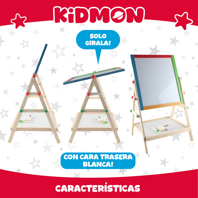Pizarra Atril Didáctica Magnética Kidmon Doble Cara Niños