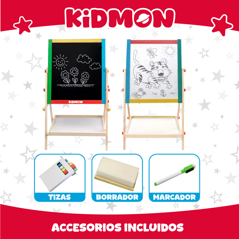 Pizarra Atril Didáctica Magnética Kidmon Doble Cara Niños