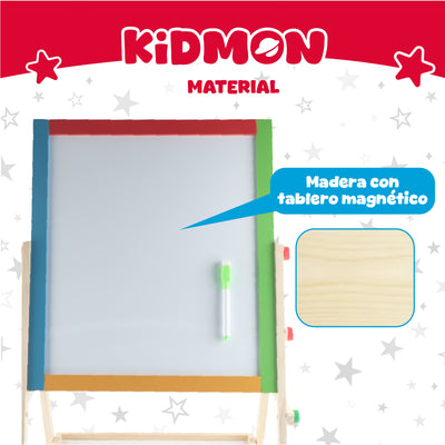 Pizarra Atril Didáctica Magnética Kidmon Doble Cara Niños