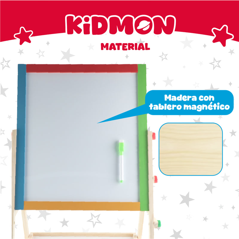 Pizarra Atril Didáctica Magnética Kidmon Doble Cara Niños