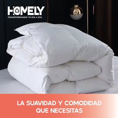 Cubrecama Cobertor 2 Plazas 90% Pluma Pecho Ganso Homely Lux